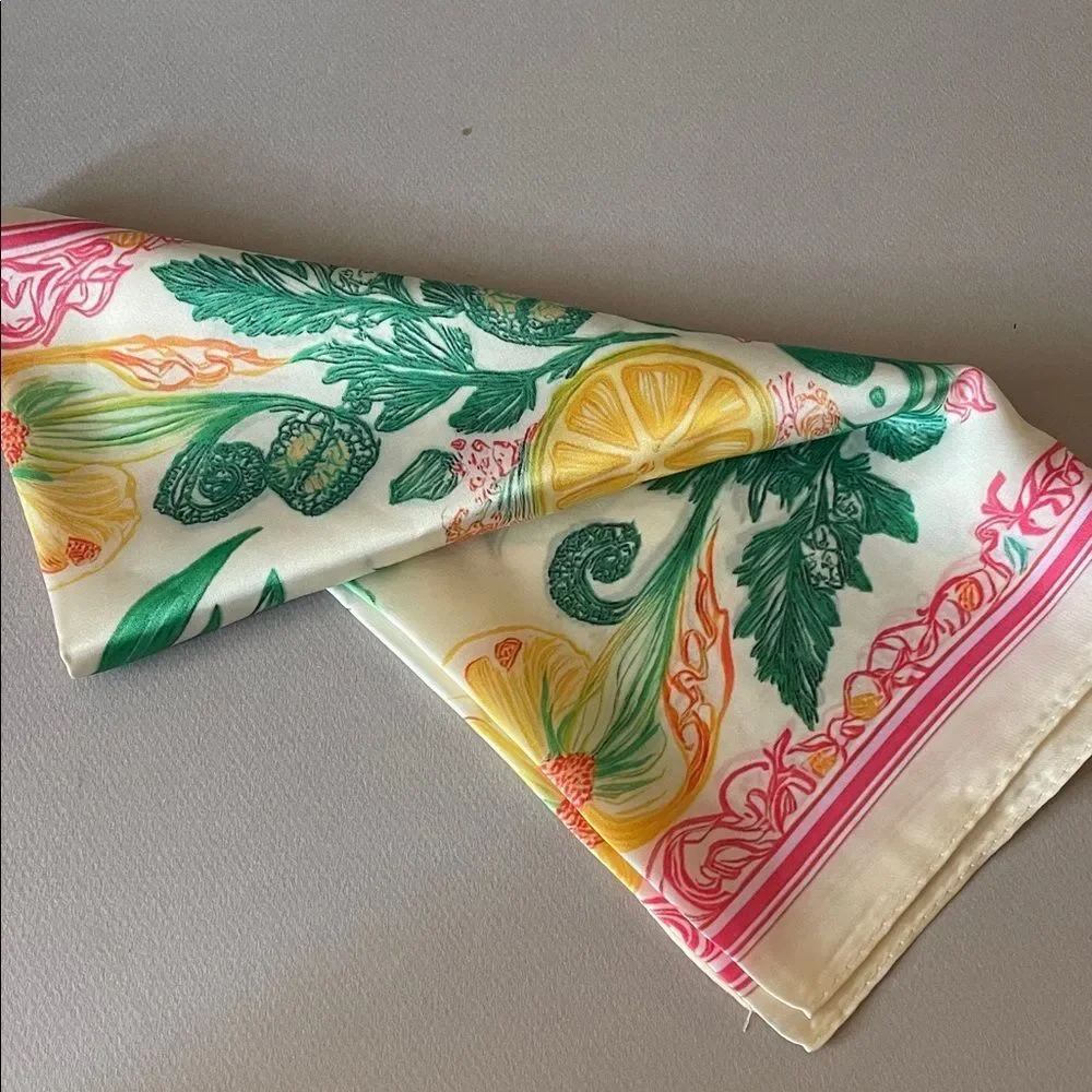 Tropical Citrus Print Scarf N1373